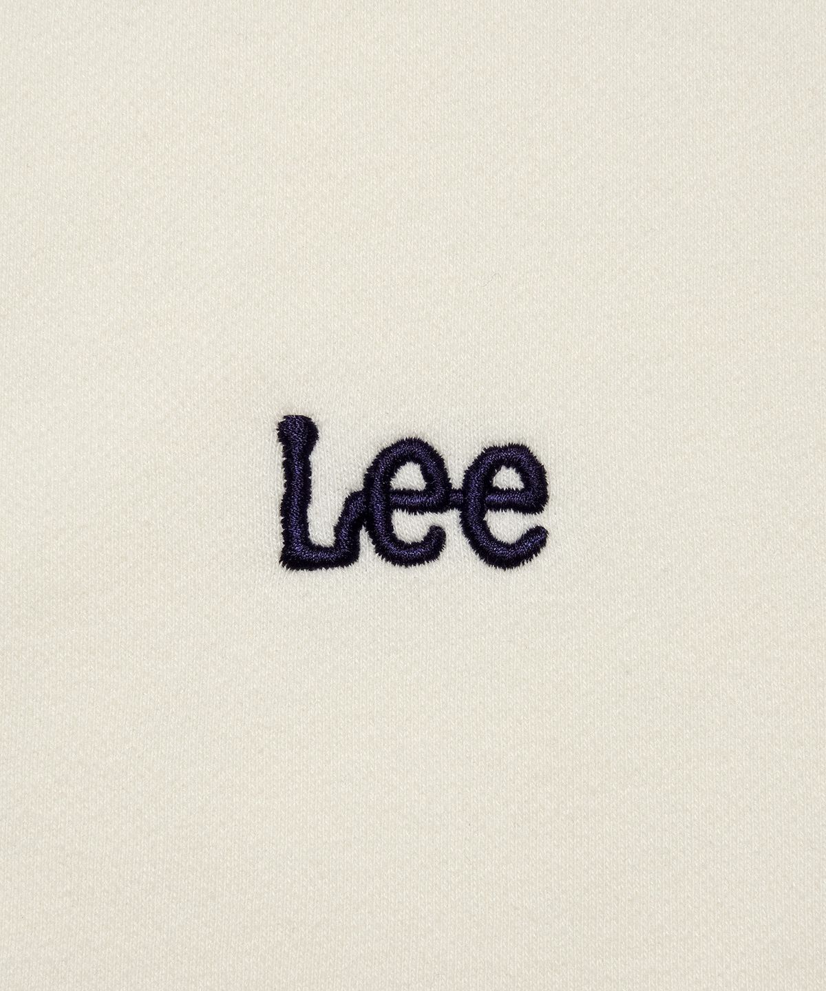 리(LEE) 스몰 트위치 로고 기모 후드 집업 크림