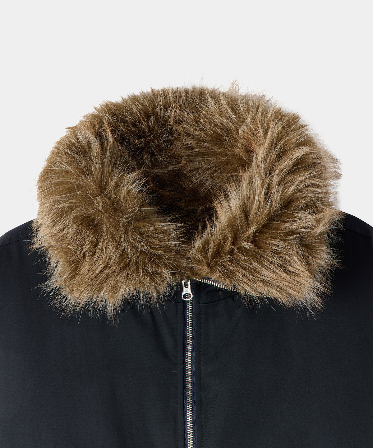 메종미네드(MAISON MINED) HIGH NECK FUR BOMBER NAVY