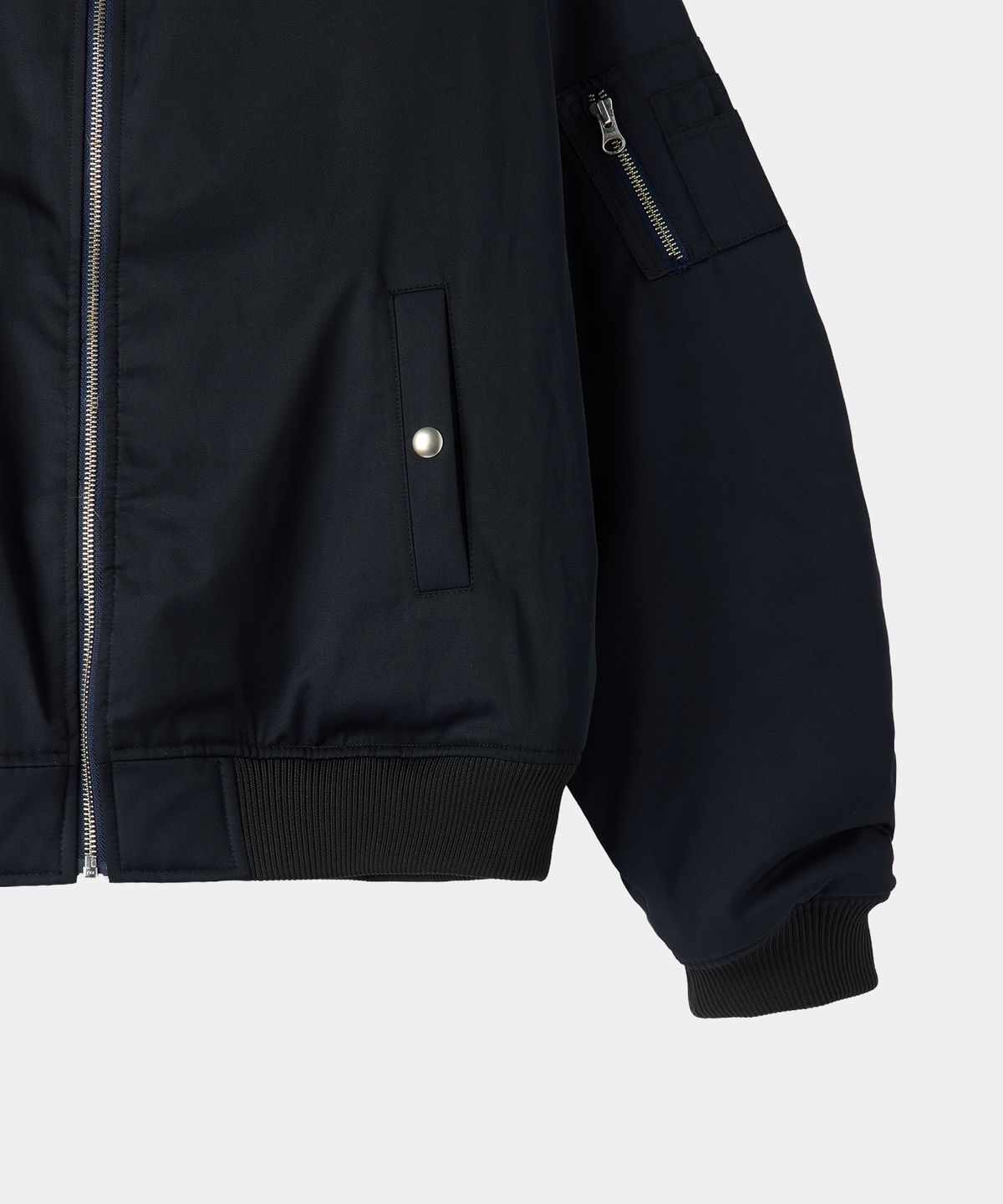 메종미네드(MAISON MINED) HIGH NECK FUR BOMBER NAVY