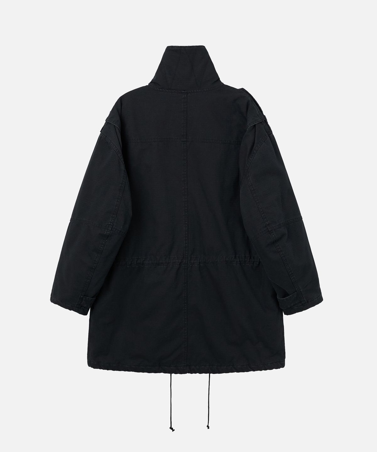 에르에르(ERER) Highneck Asymmetric M-65 Parka Black