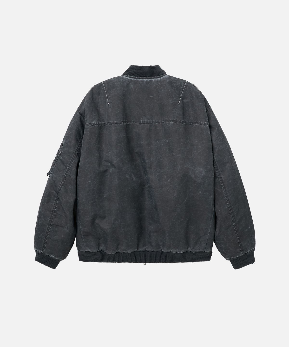 에르에르(ERER) Washed Pleated MA-1 Bomber Jacket Charcoal