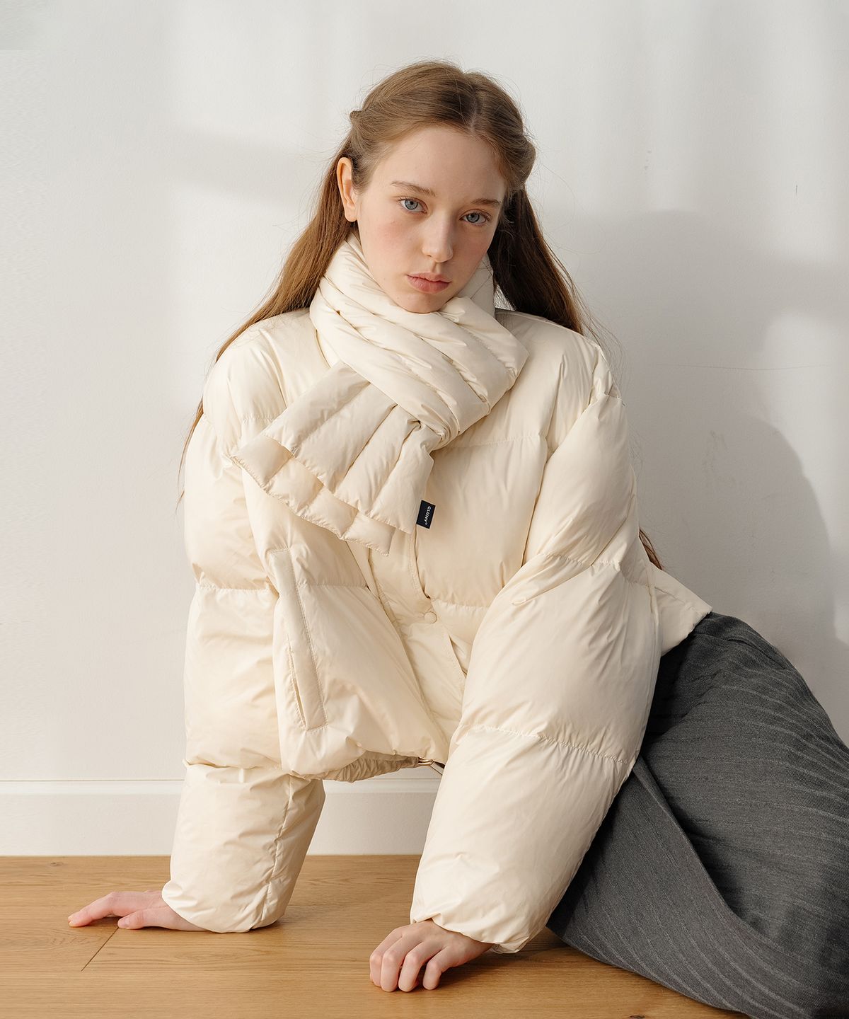 클루니(CLUNY) [SET] Muffler + Padding - Cream