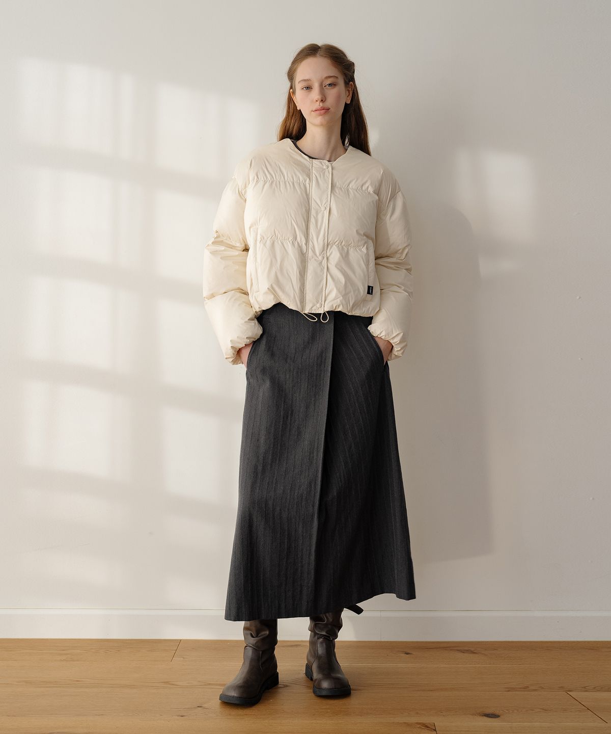 클루니(CLUNY) [SET] Muffler + Padding - Cream