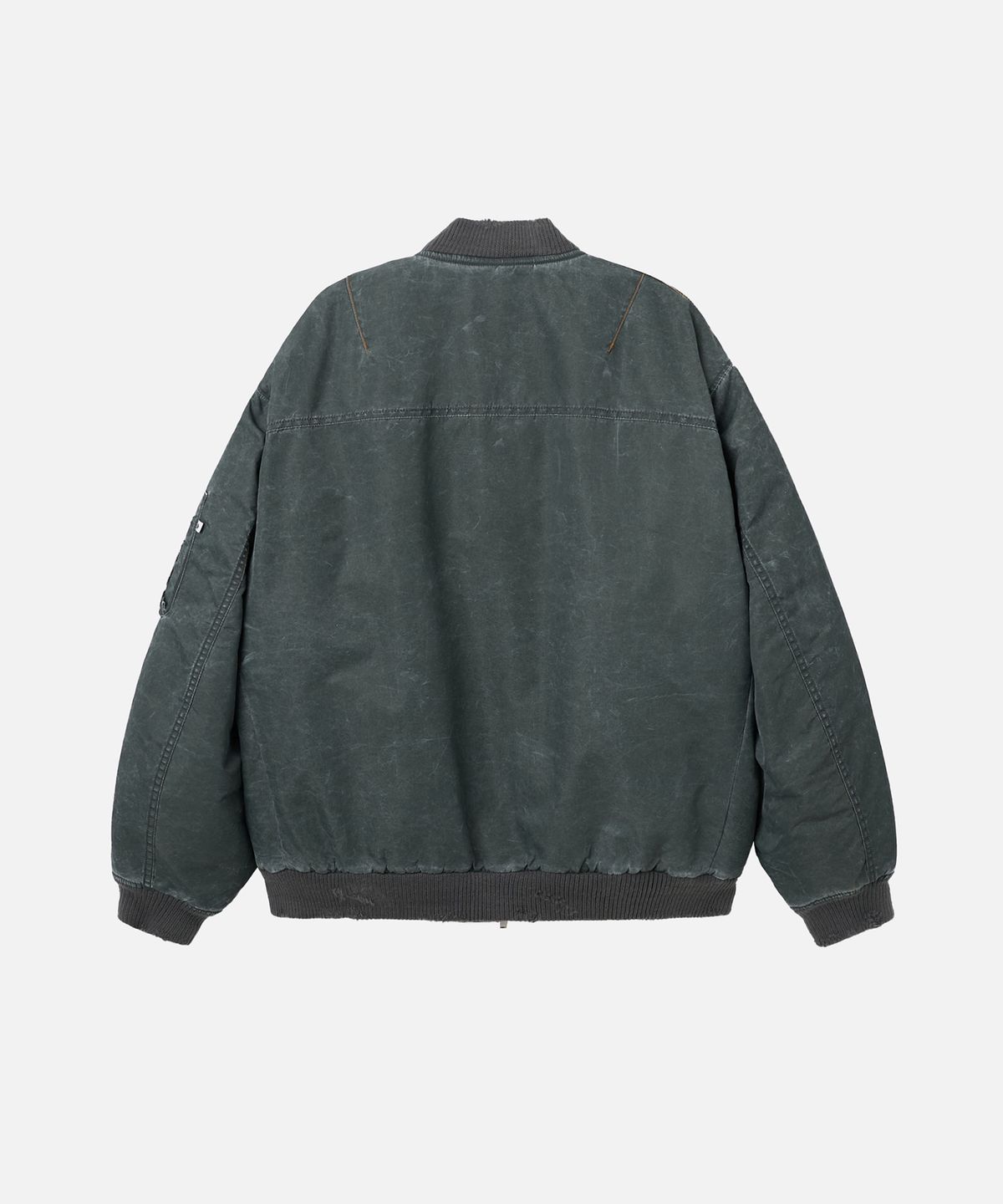 에르에르(ERER) Washed Pleated MA-1 Bomber Jacket Khaki