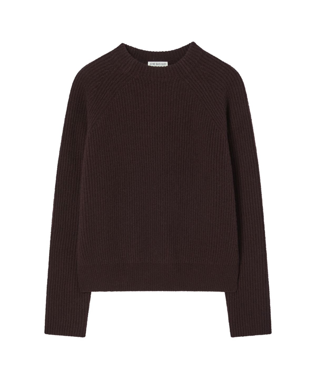 주느세콰(JE NE SAIS QUOI) [10 cashmere] 립 빈티지 크루넥 캐시미어 니트_다크초콜릿