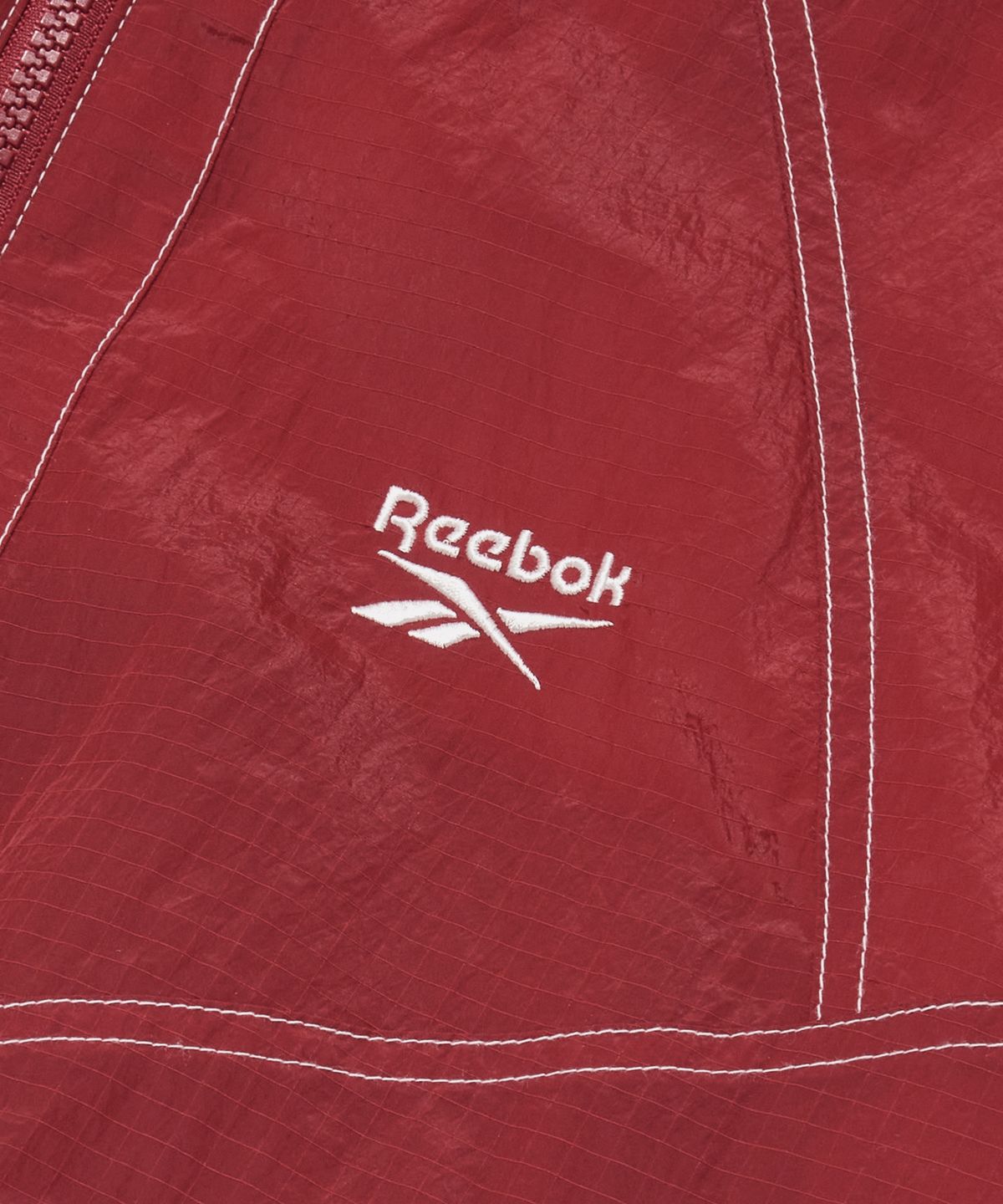 리복(REEBOK) 그리드 스티치 패딩 자켓 - 다크 레드