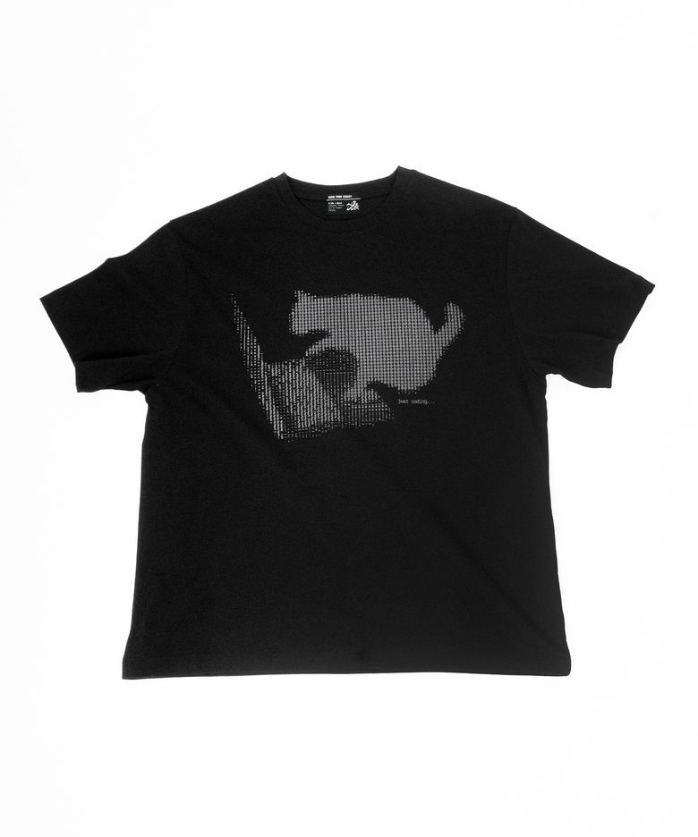 ASCII Cat Print T-Shirt (Black)