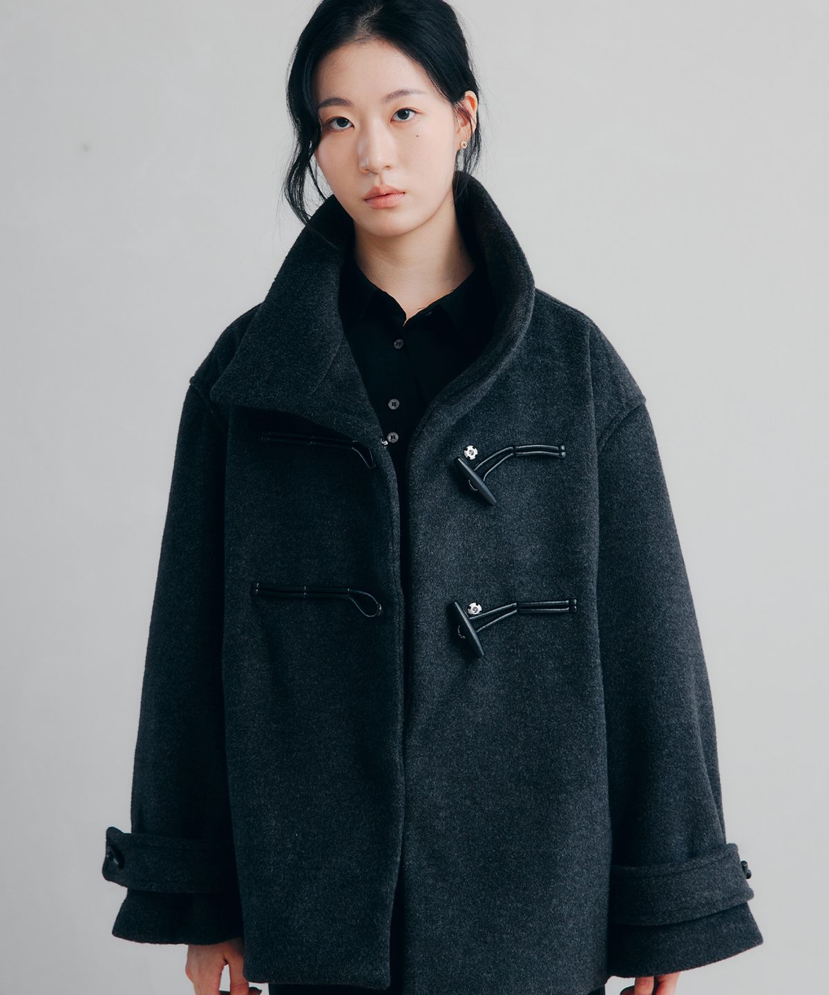 셉템버투웨니(SEPTEMBER TWENTIETH) Noren Wool Duffle Coat_Charcoal