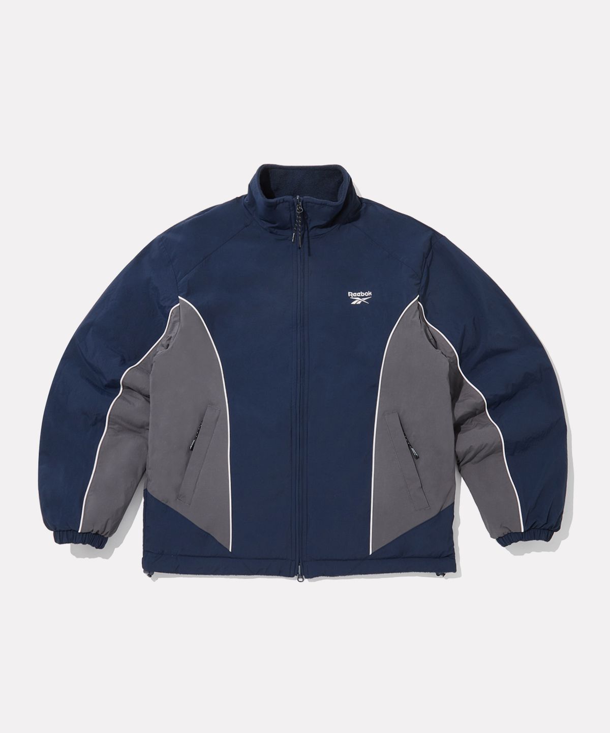 리복(REEBOK) 플리스 리버시블 자켓 - 그레이:화이트