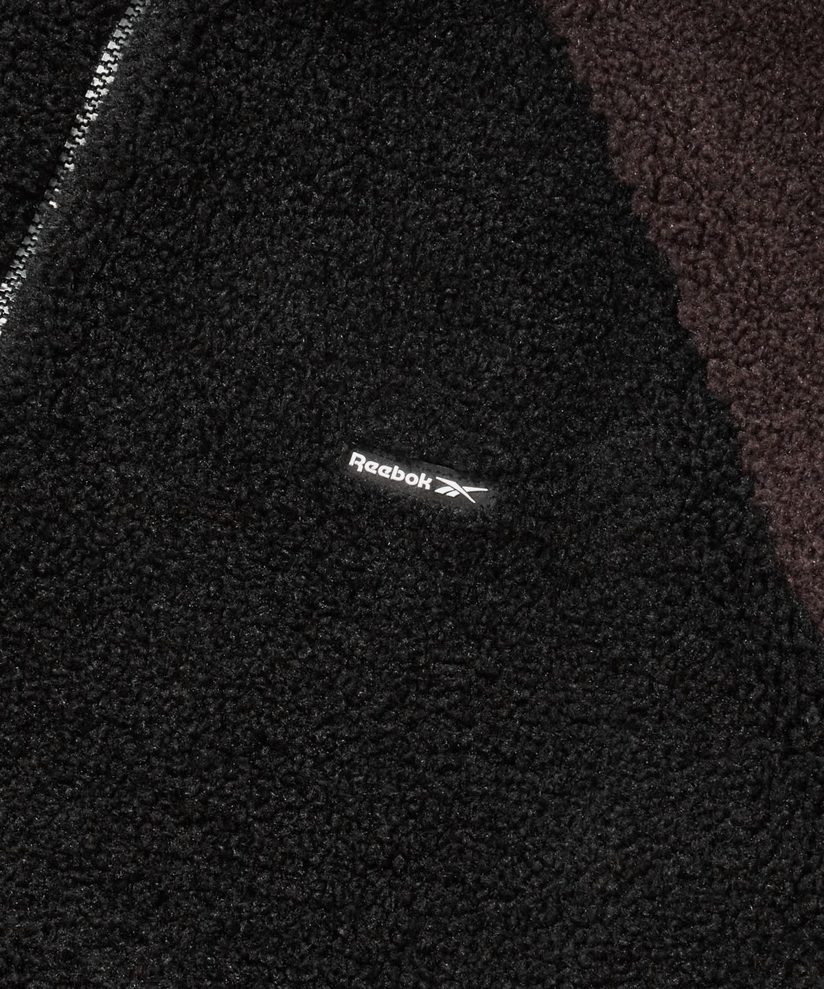 리복(REEBOK) 쉐르파 플리스 후드 집업 - 블랙:브라운