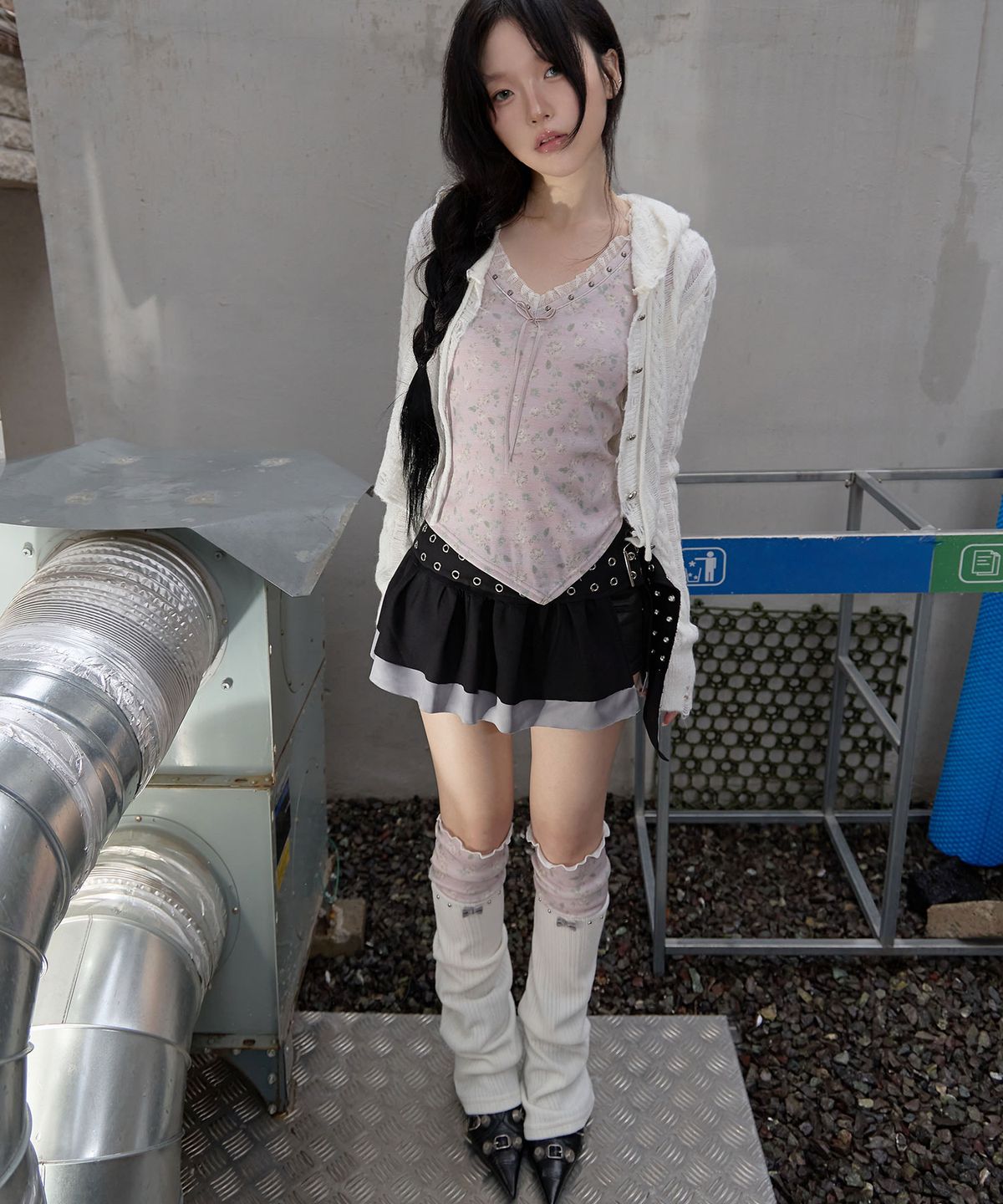 체리퀴리(CHERRYQUIRI) starry leg warmer - ivory