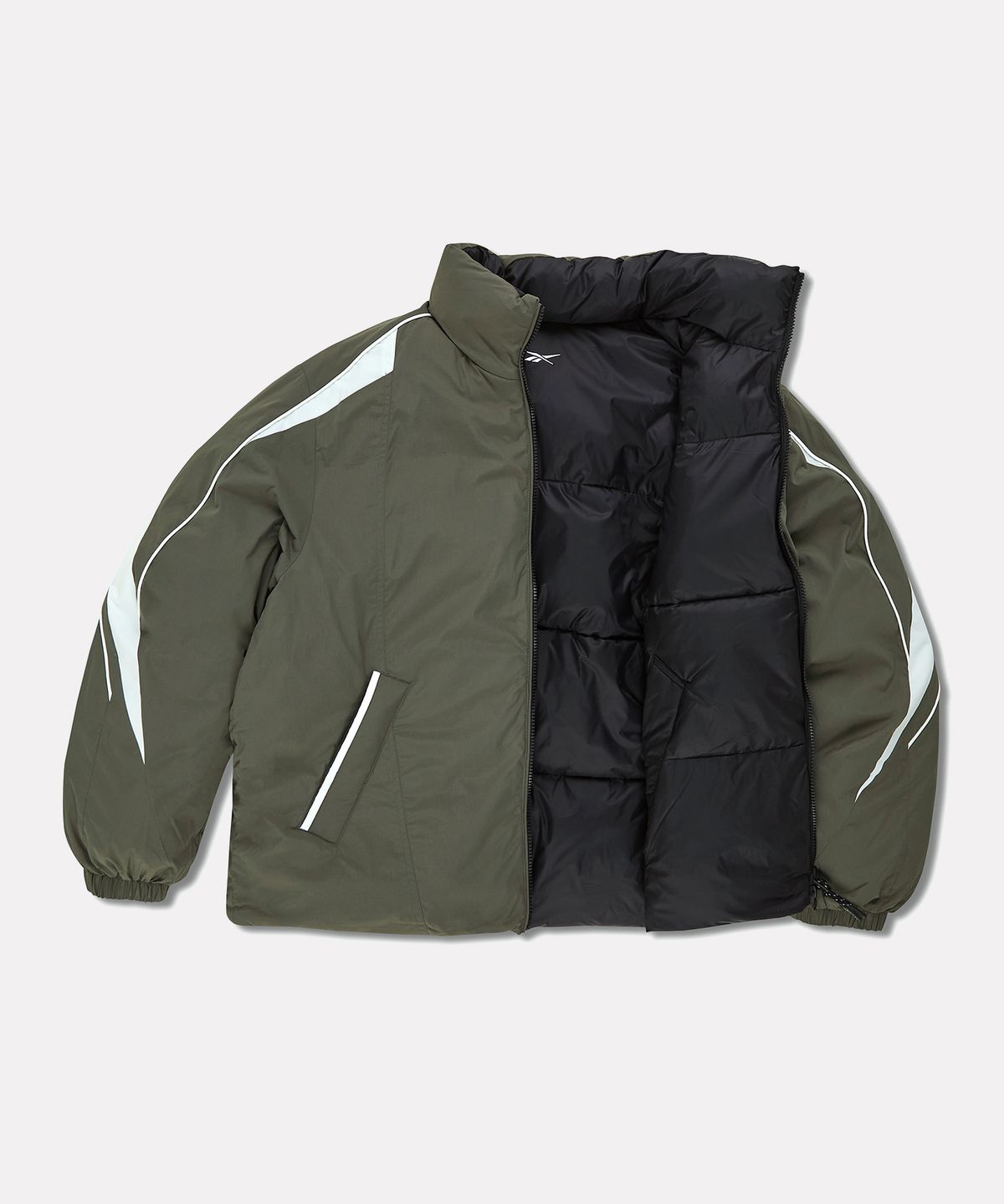 리복(REEBOK) 벡터 리버시블 패딩 - 샌드 카키:블랙