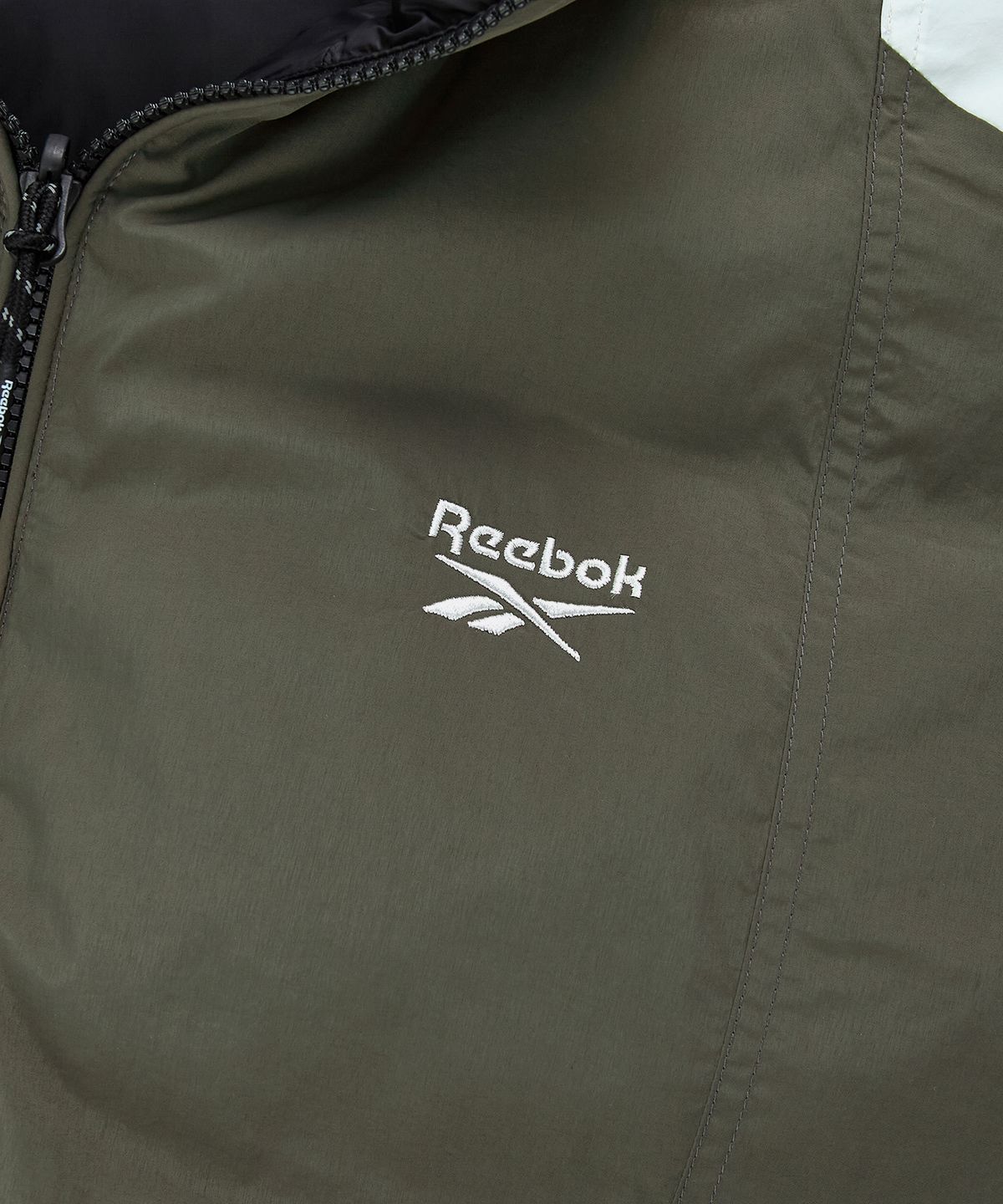 리복(REEBOK) 벡터 리버시블 패딩 - 샌드 카키:블랙