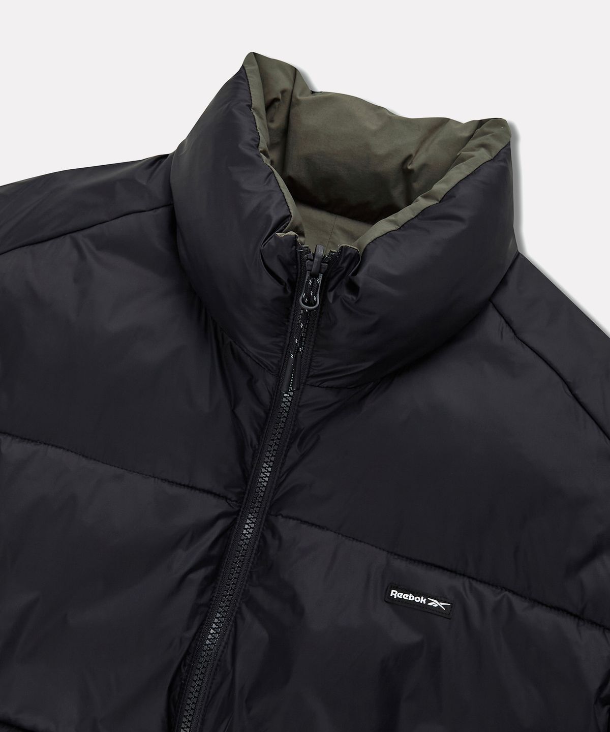 리복(REEBOK) 벡터 리버시블 패딩 - 샌드 카키:블랙