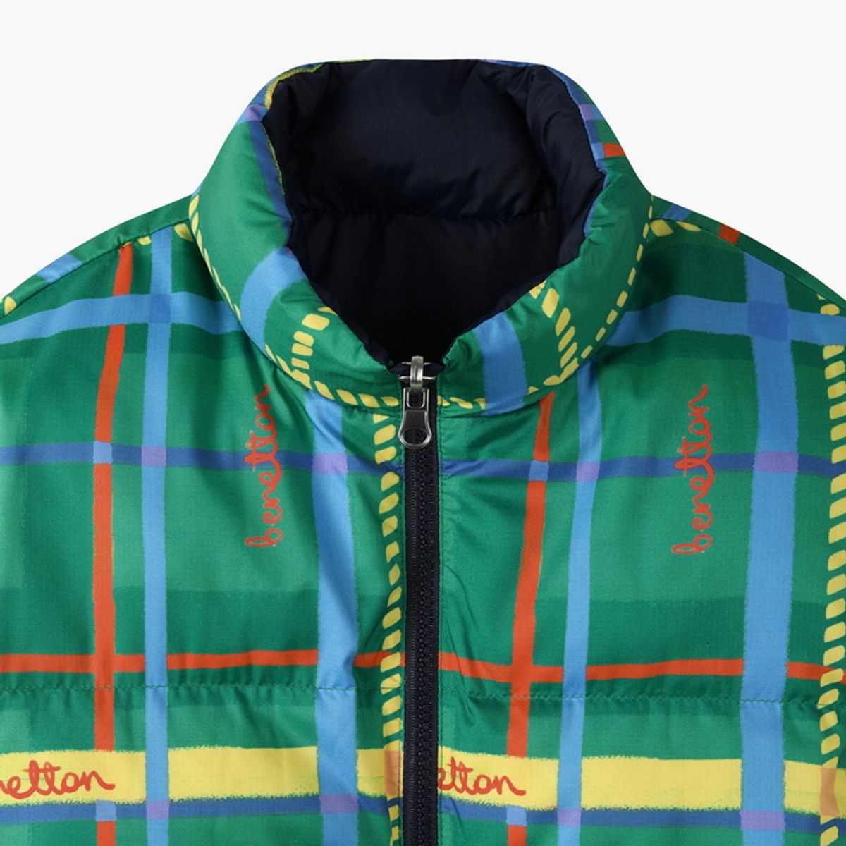 베네통키즈(BENETTONKIDS) 체크 리버시블 웰론 점퍼_QAPD03661MU
