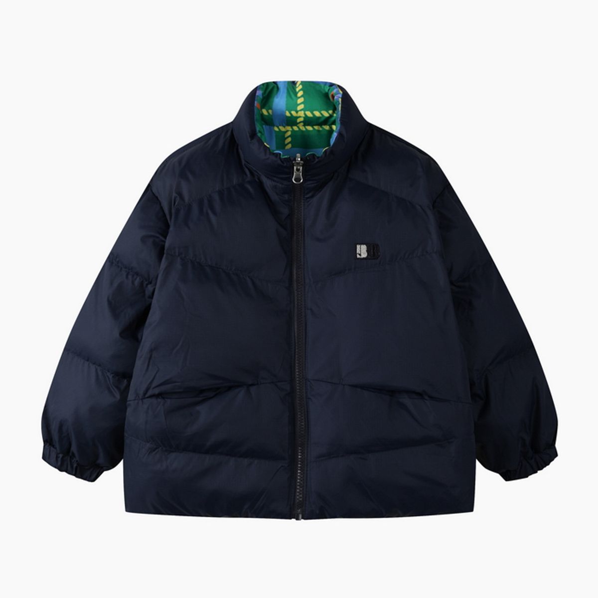 베네통키즈(BENETTONKIDS) 체크 리버시블 웰론 점퍼_QAPD03661MU