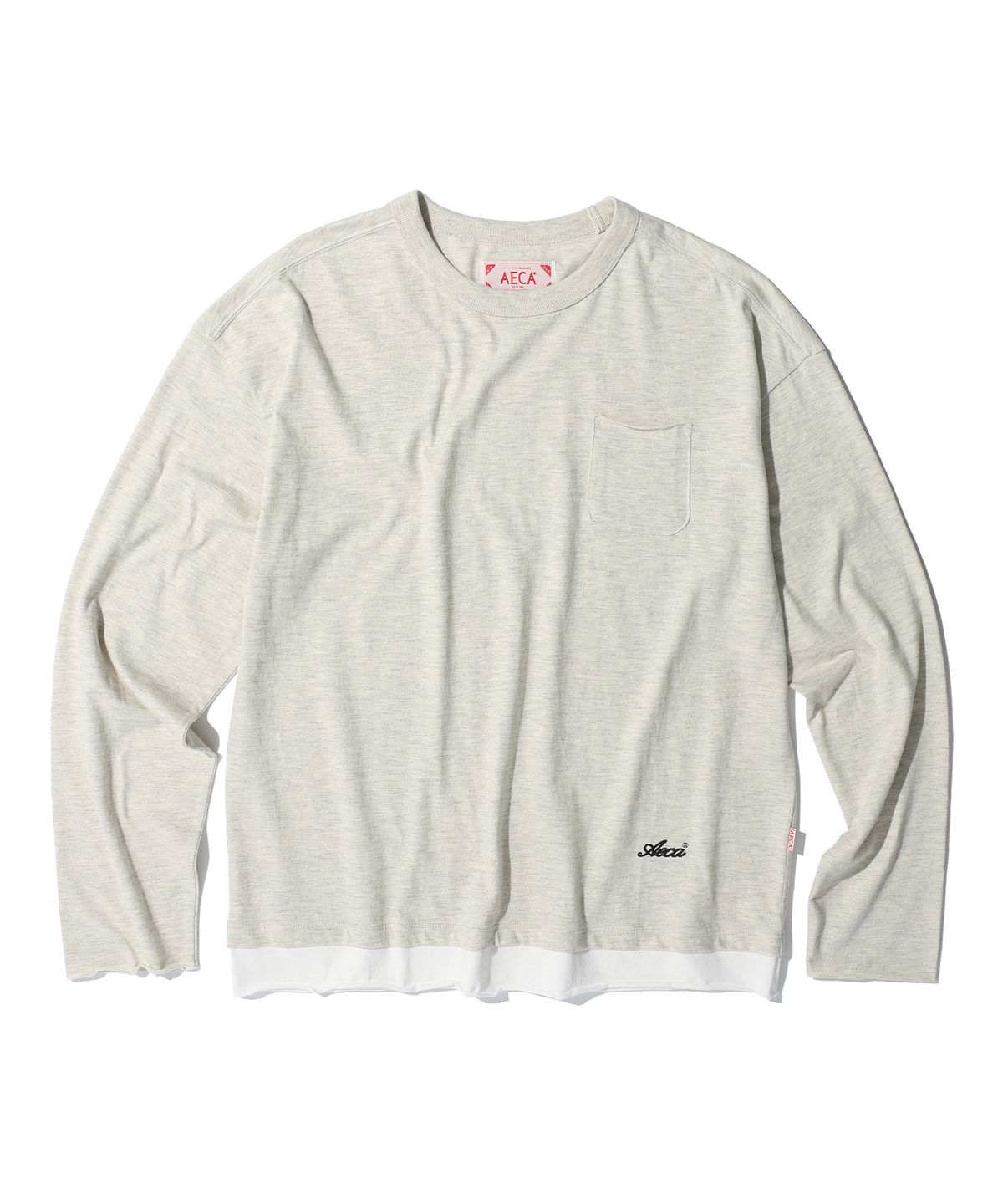 에이카화이트(AECA) AECA 2TONE POCKET LAYERED LONG SLEEVE (3color)