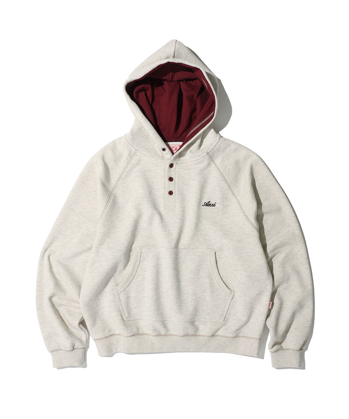 에이카화이트(AECA) AECA RAGLAN HENLEY HOODIE (2color)