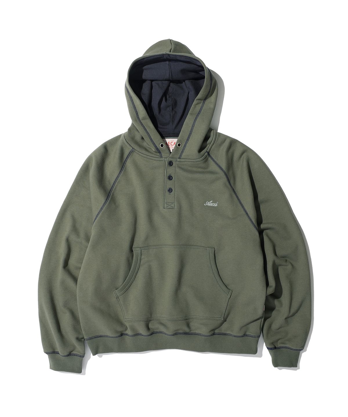 에이카화이트(AECA) AECA RAGLAN HENLEY HOODIE (2color)