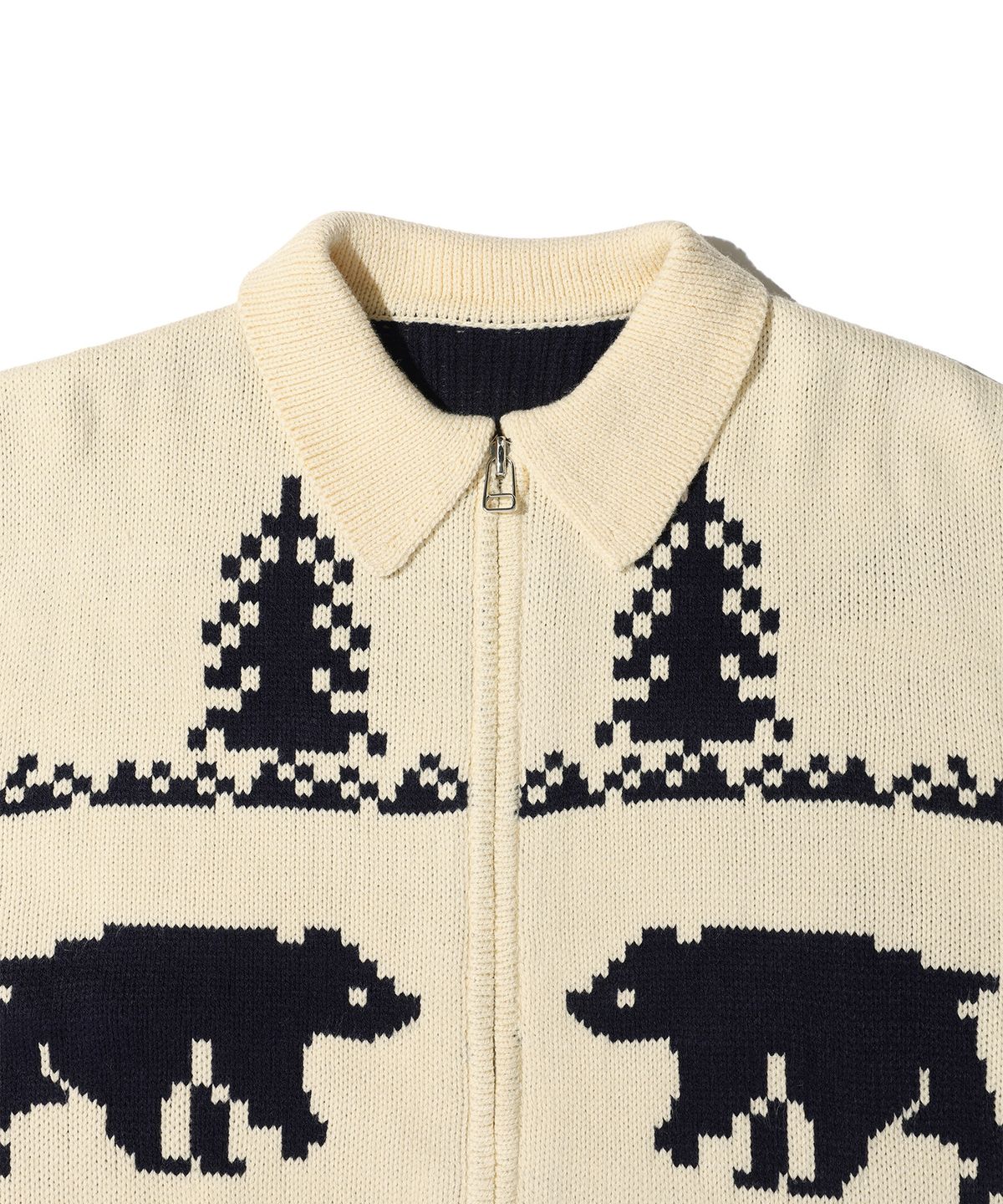 에이카화이트(AECA) AECA BEAR COWICHAN ZIP-UP CARDIGAN (2color)
