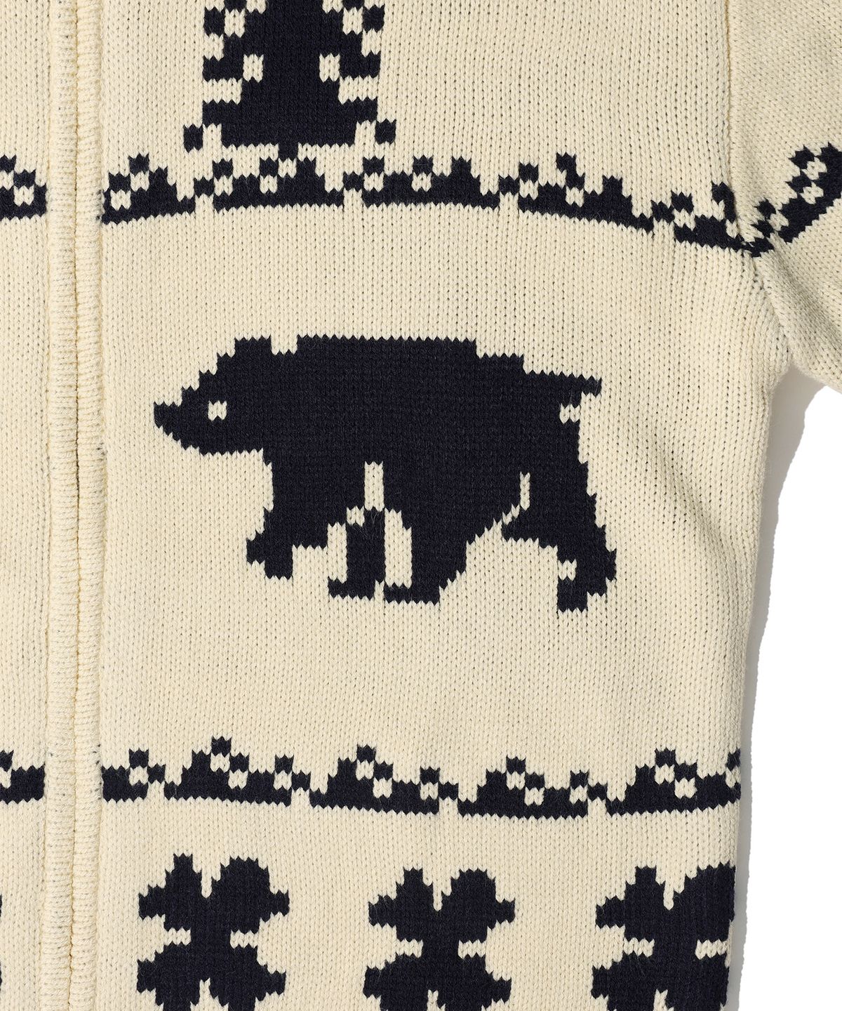 에이카화이트(AECA) AECA BEAR COWICHAN ZIP-UP CARDIGAN (2color)