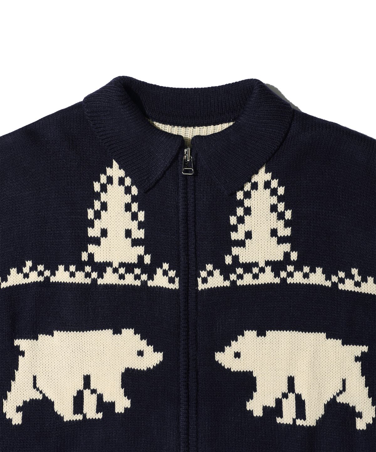 에이카화이트(AECA) AECA BEAR COWICHAN ZIP-UP CARDIGAN (2color)