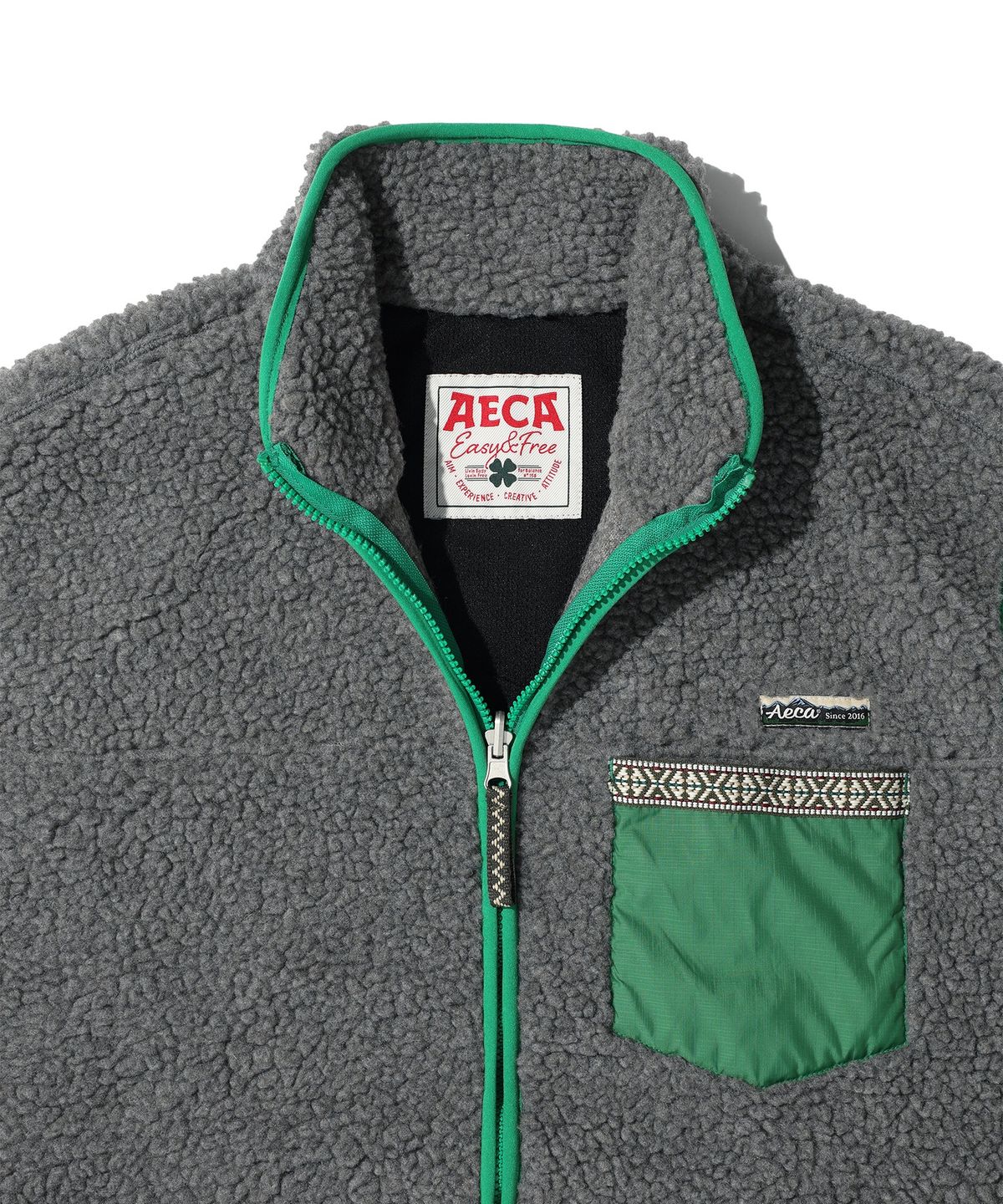 에이카화이트(AECA) AECA COLOR-BLOCK POCKET FLEECE VEST (2color)