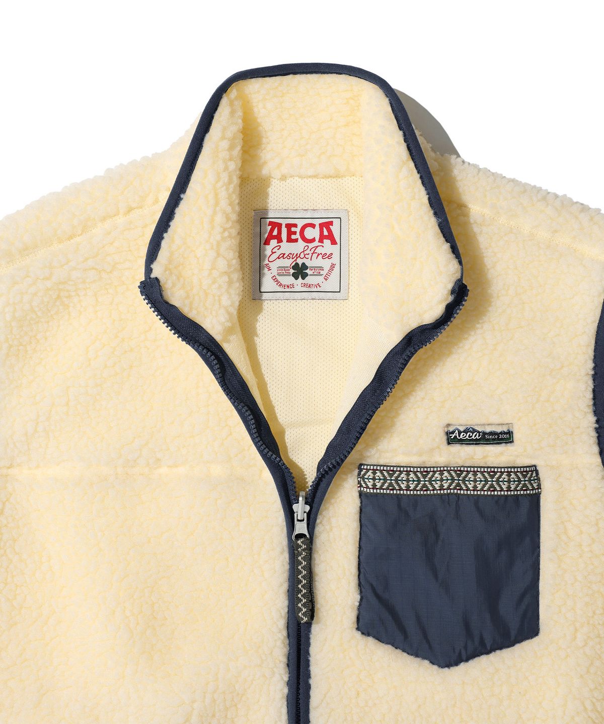 에이카화이트(AECA) AECA COLOR-BLOCK POCKET FLEECE VEST (2color)