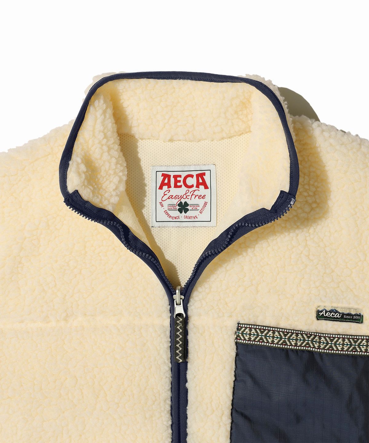 에이카화이트(AECA) AECA COLOR-BLOCK POCKET FLEECE JACKET (2color)