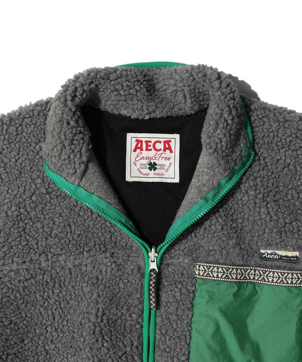 에이카화이트(AECA) AECA COLOR-BLOCK POCKET FLEECE JACKET (2color)