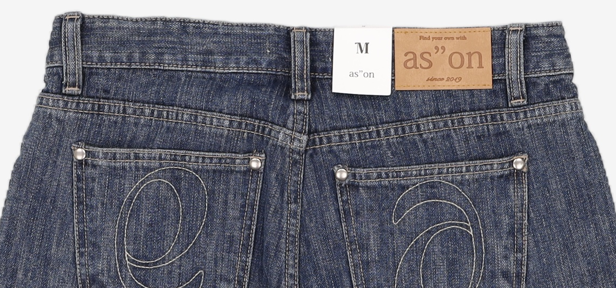 애즈온(ASON) FOLD DENIM SHORT PANTS / BLUE M