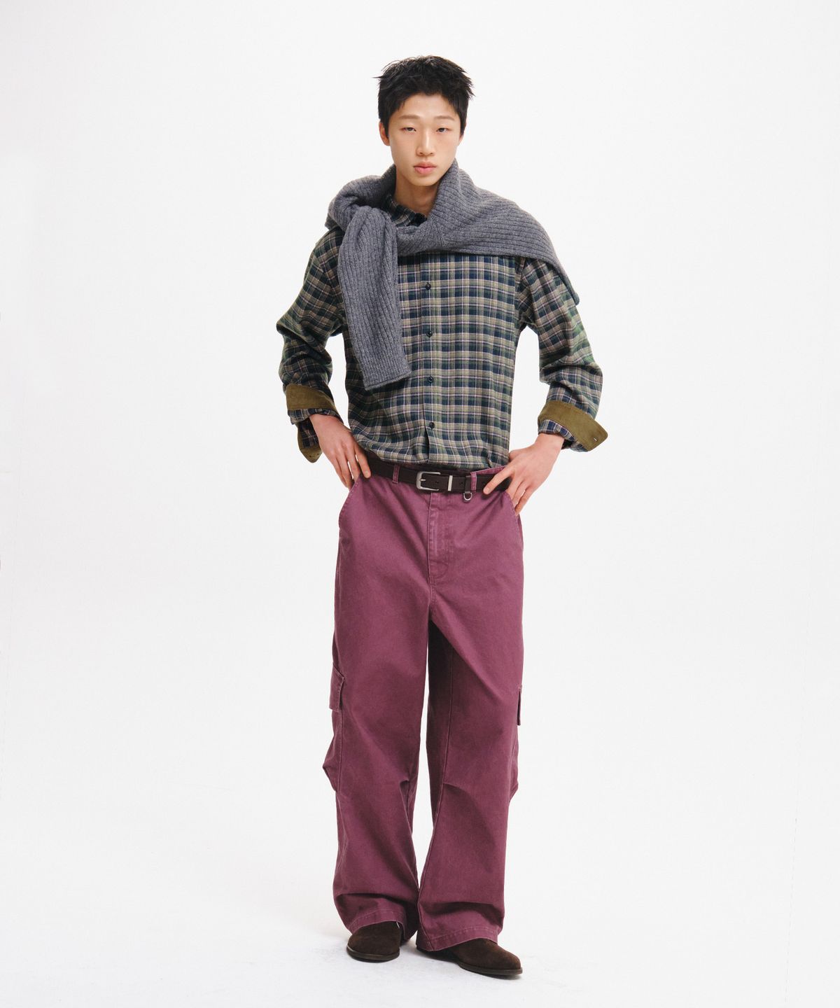 제너럴아이디어(GENERALIDEA) UNISEX 코듀로이 포인트 체크 셔츠 [2COL] / GF3USH001