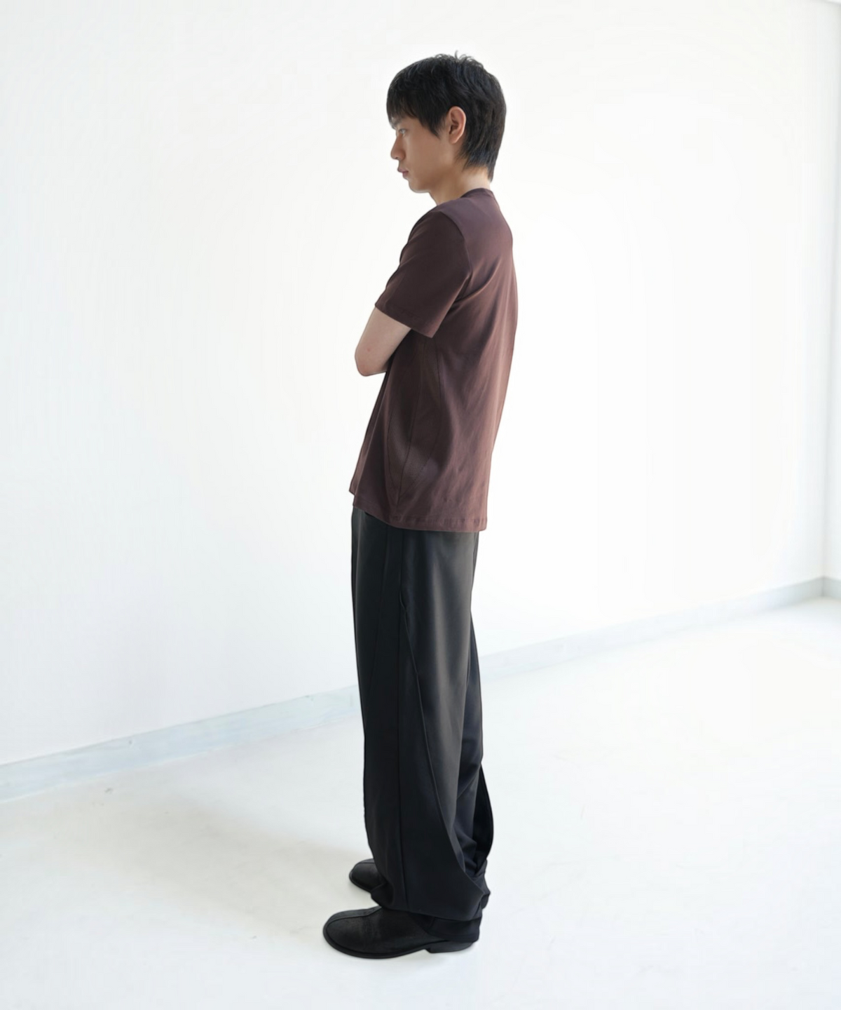 다시(DASI) Layered arc slacks (Black)