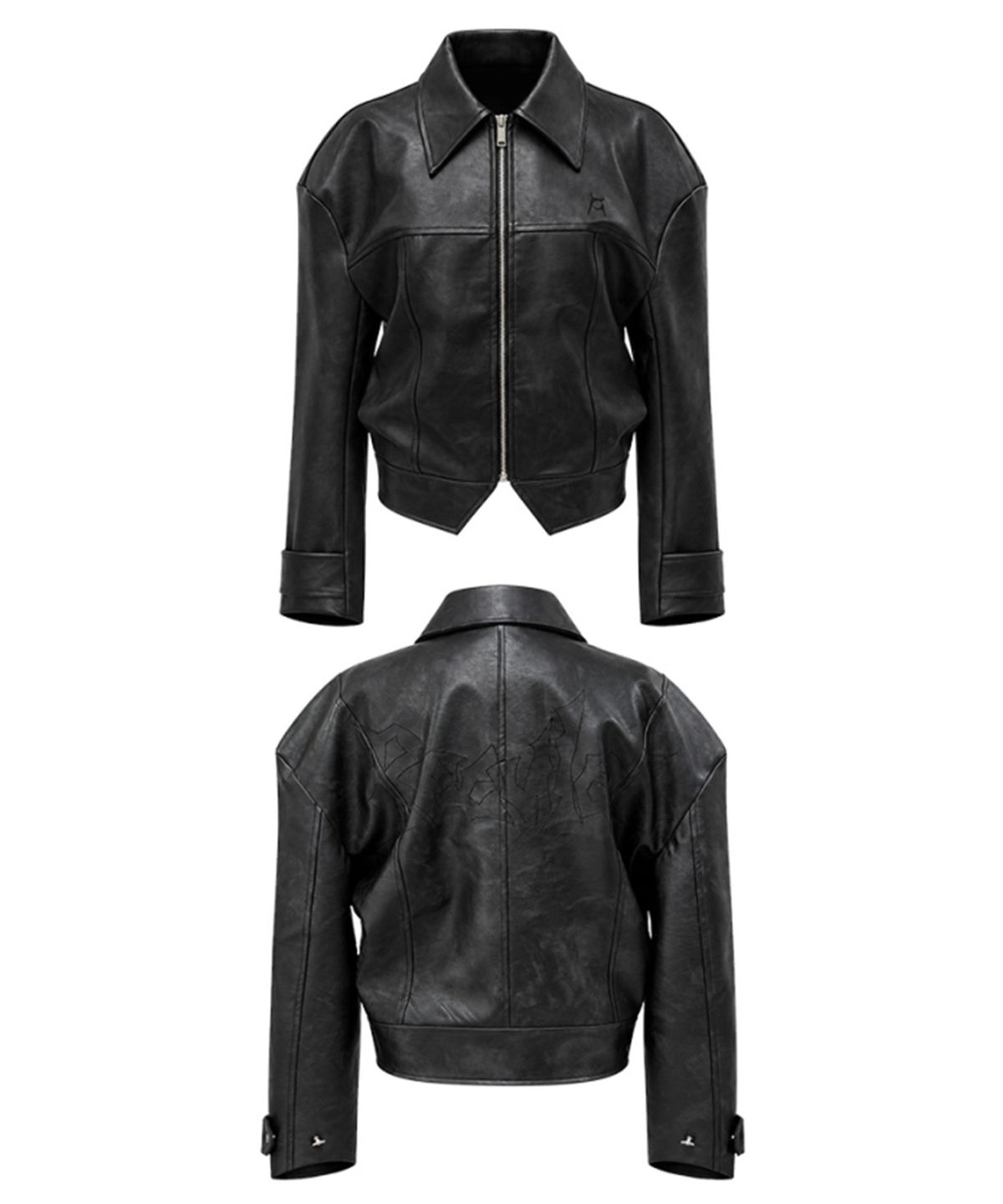 레큘리(RECULER) Reculer signature stitch Leather Jacket Black