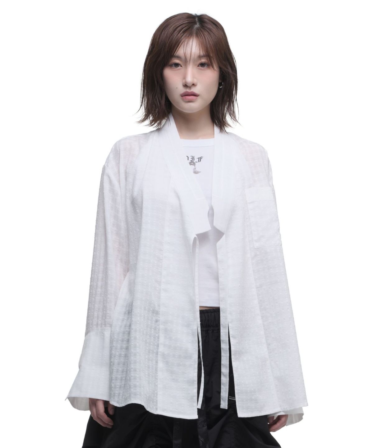 칠 하나 투 구육(71TO96) Sheer Mu Shirt (White)