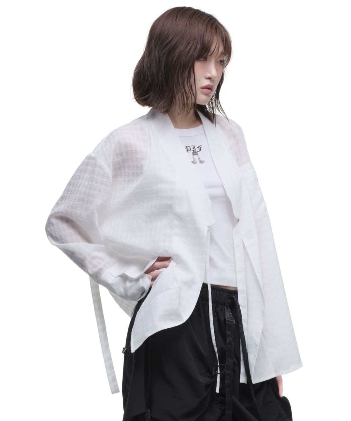 칠 하나 투 구육(71TO96) Sheer Mu Shirt (White)