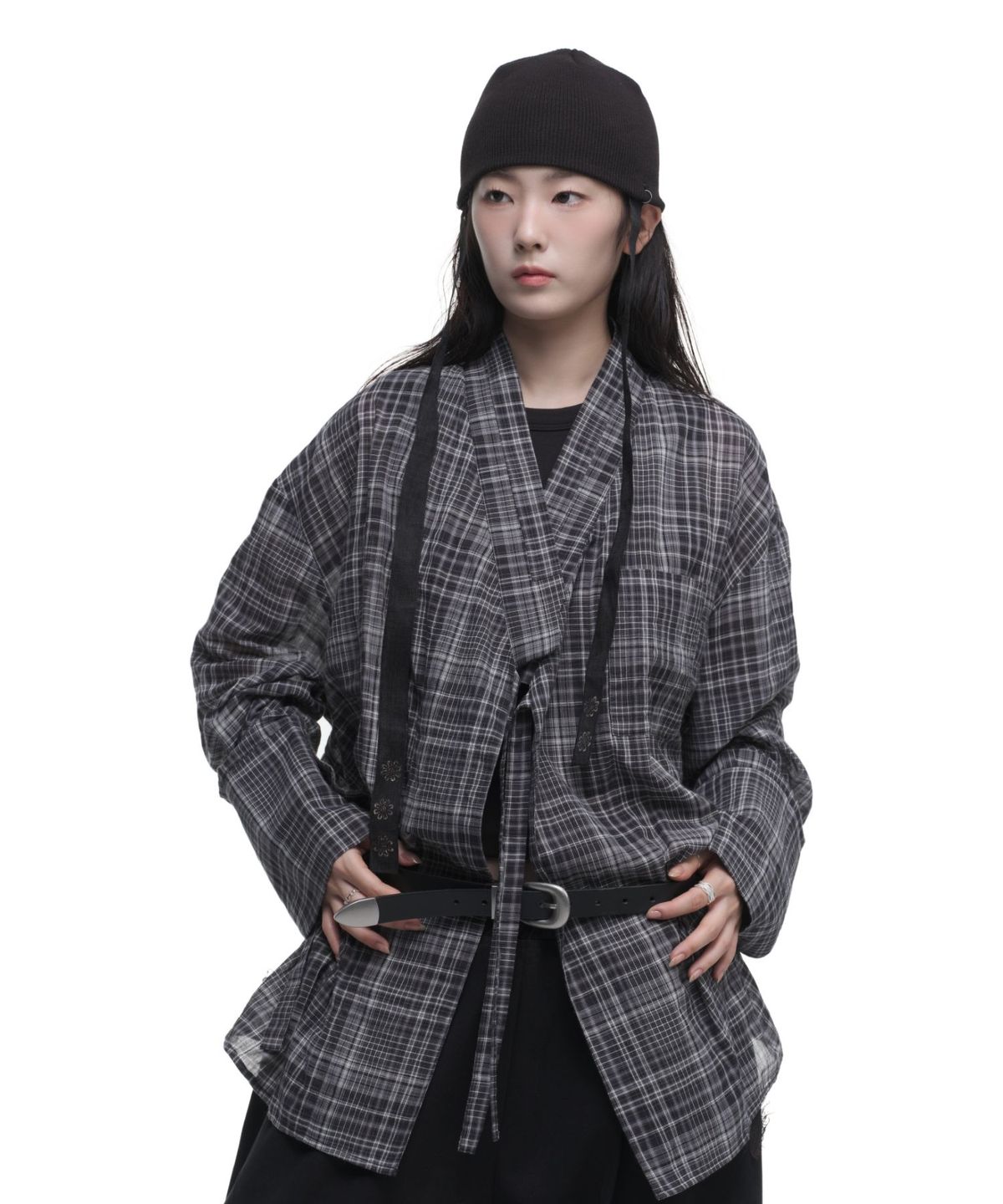 칠 하나 투 구육(71TO96) Sheer Mu Shirt (Check)