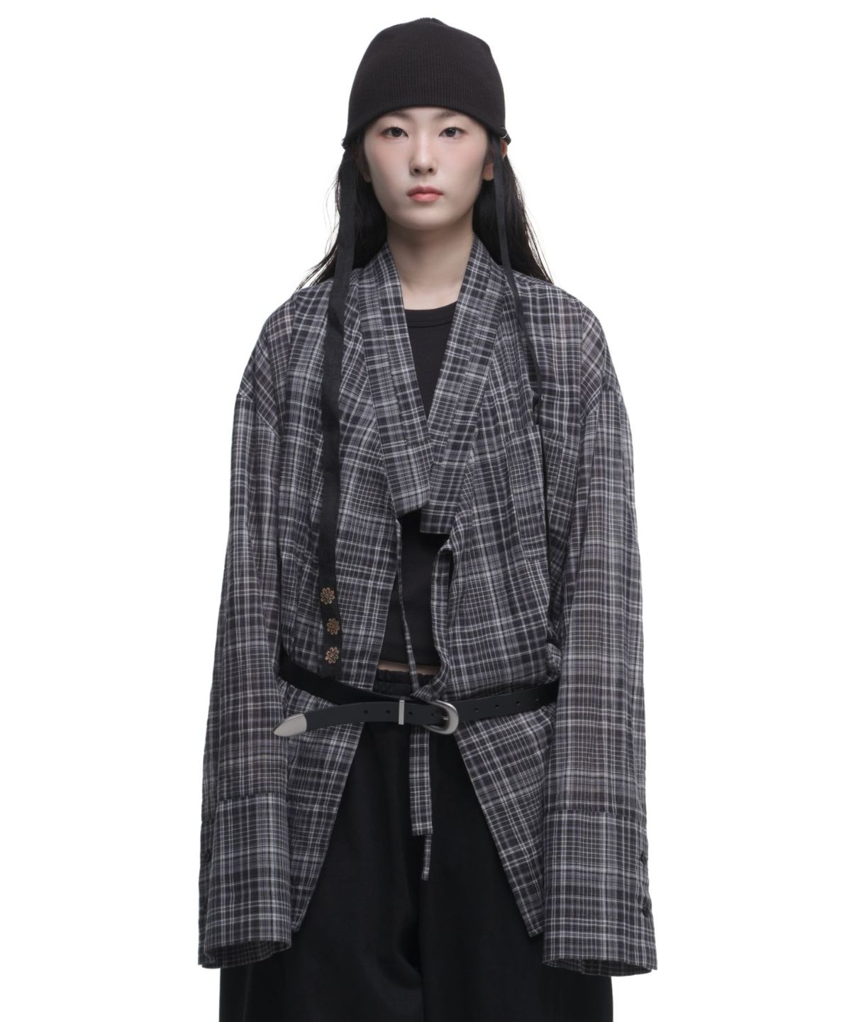 칠 하나 투 구육(71TO96) Sheer Mu Shirt (Check)