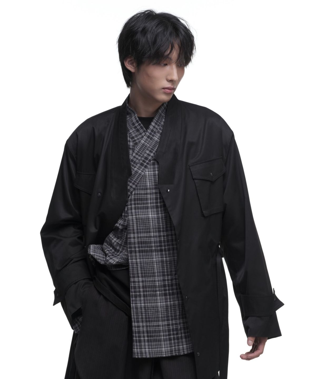 칠 하나 투 구육(71TO96) Sheer Mu Shirt (Check)