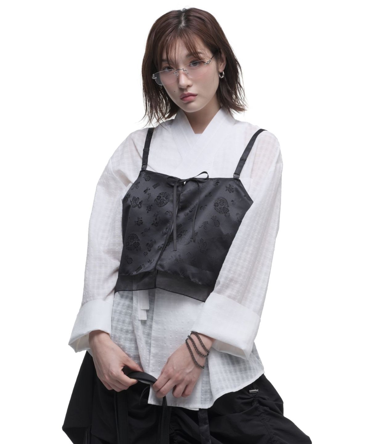 칠 하나 투 구육(71TO96) 여밈 뷔스티에 ,Yeomim Bustier (Black)