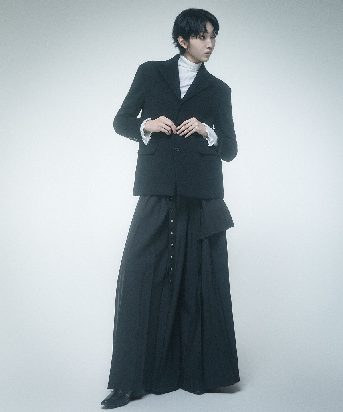 레큘리(RECULER) Back Button Single Jacket  Black