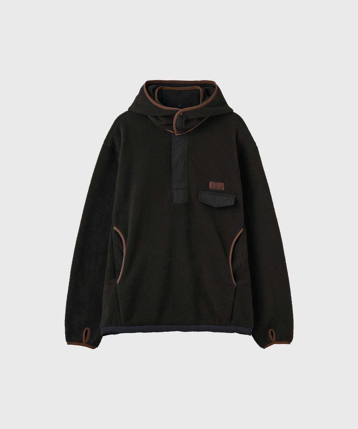 제너럴아이디어(GENERALIDEA) UNISEX 하이넥 반집업 플리스 아노락 [BLACK] / GF3USS005