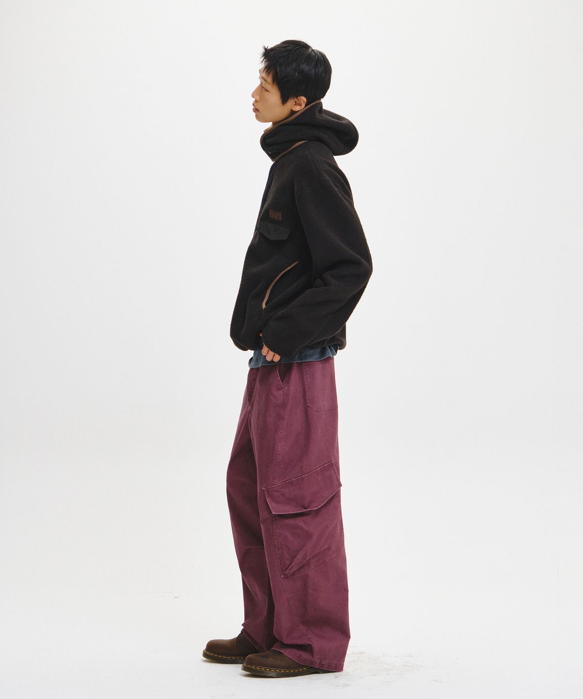 제너럴아이디어(GENERALIDEA) UNISEX 하이넥 반집업 플리스 아노락 [BLACK] / GF3USS005