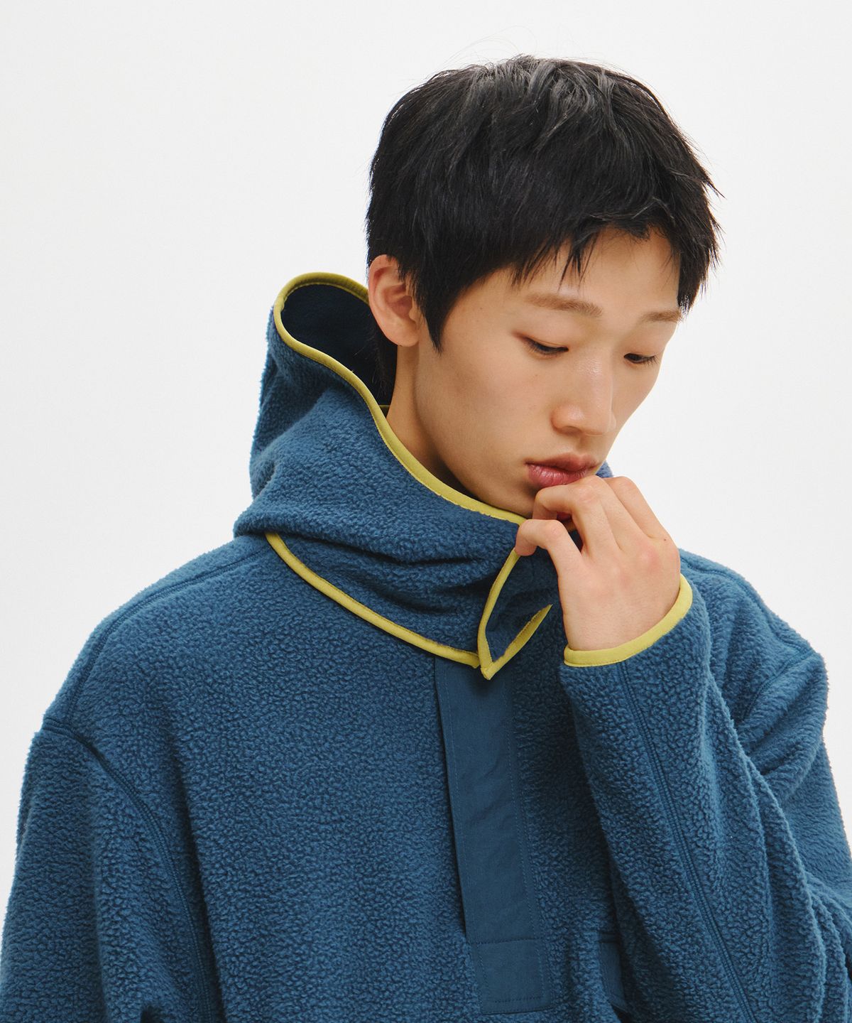 제너럴아이디어(GENERALIDEA) UNISEX 하이넥 반집업 플리스 아노락 [TEAL GREEN] / GF3USS005