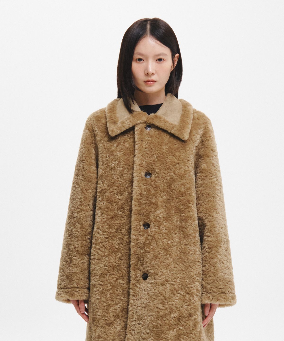 제너럴아이디어(GENERALIDEA) 리버시블 테디베어 롱코트 [KHAKI BEIGE] / GF4LCT502