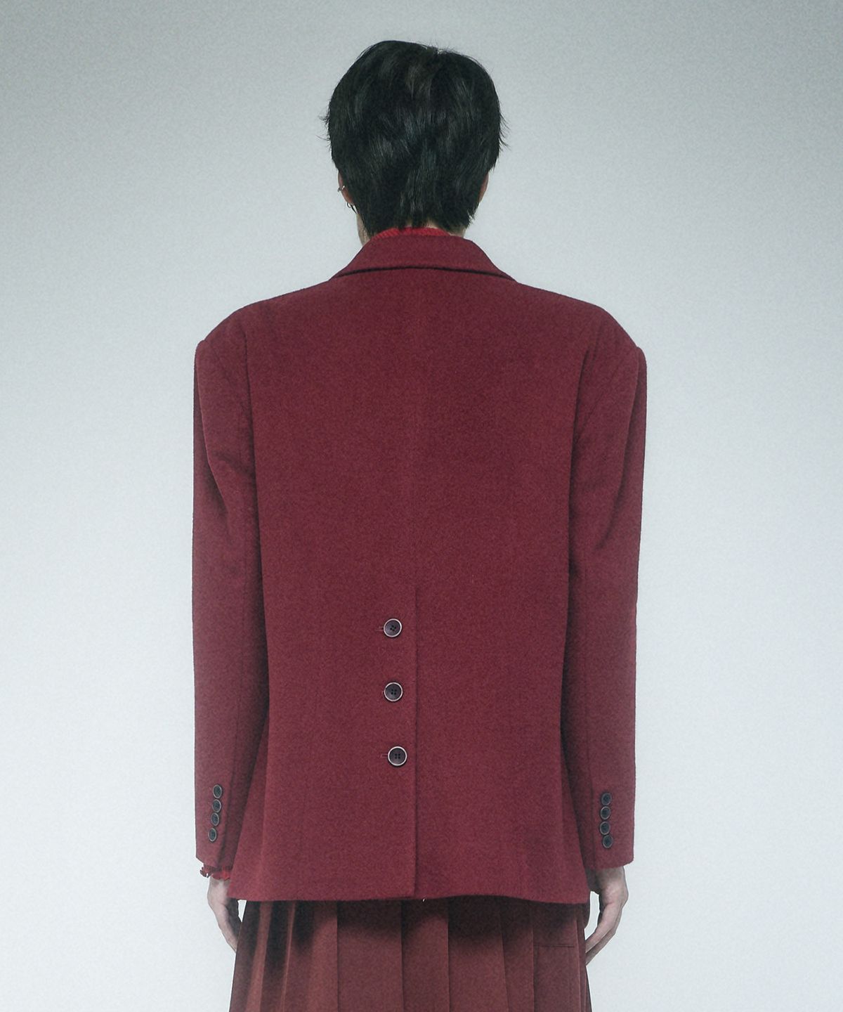 레큘리(RECULER) Back Button Single Jacket  Burgundy