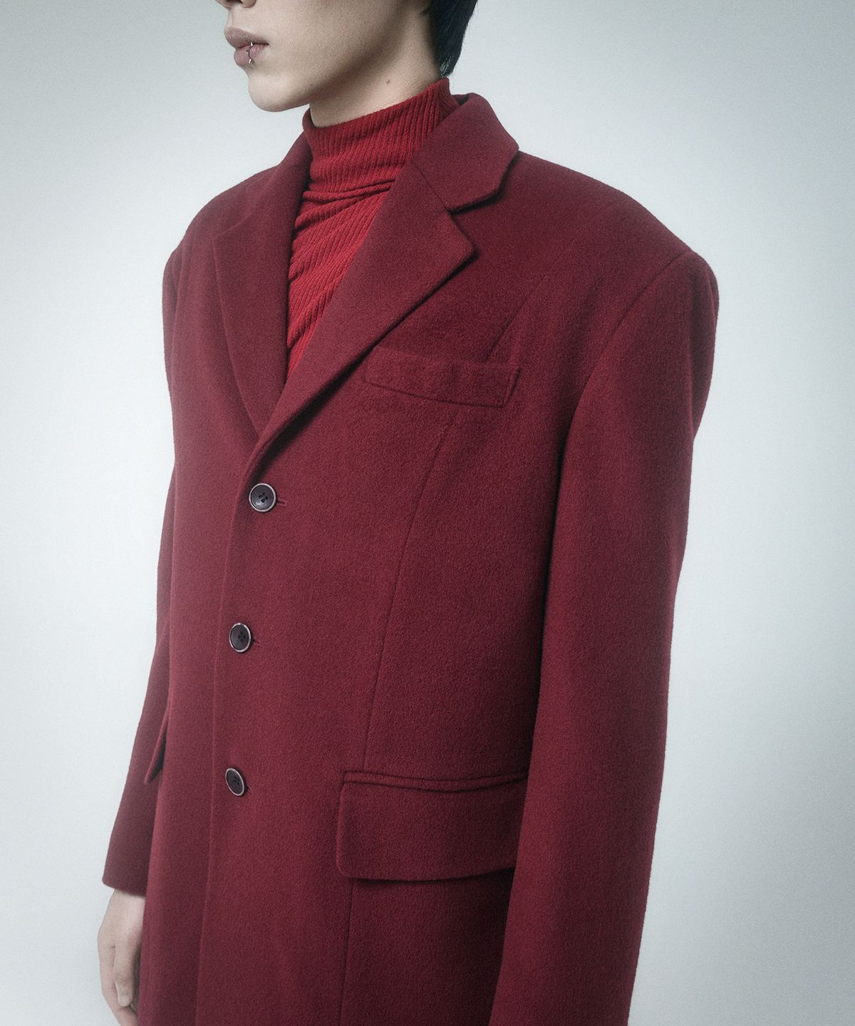 레큘리(RECULER) Back Button Single Jacket  Burgundy