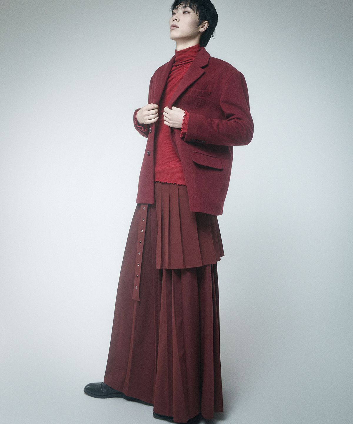 레큘리(RECULER) Back Button Single Jacket  Burgundy