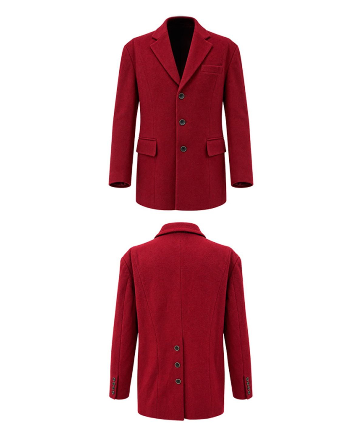 레큘리(RECULER) Back Button Single Jacket  Burgundy
