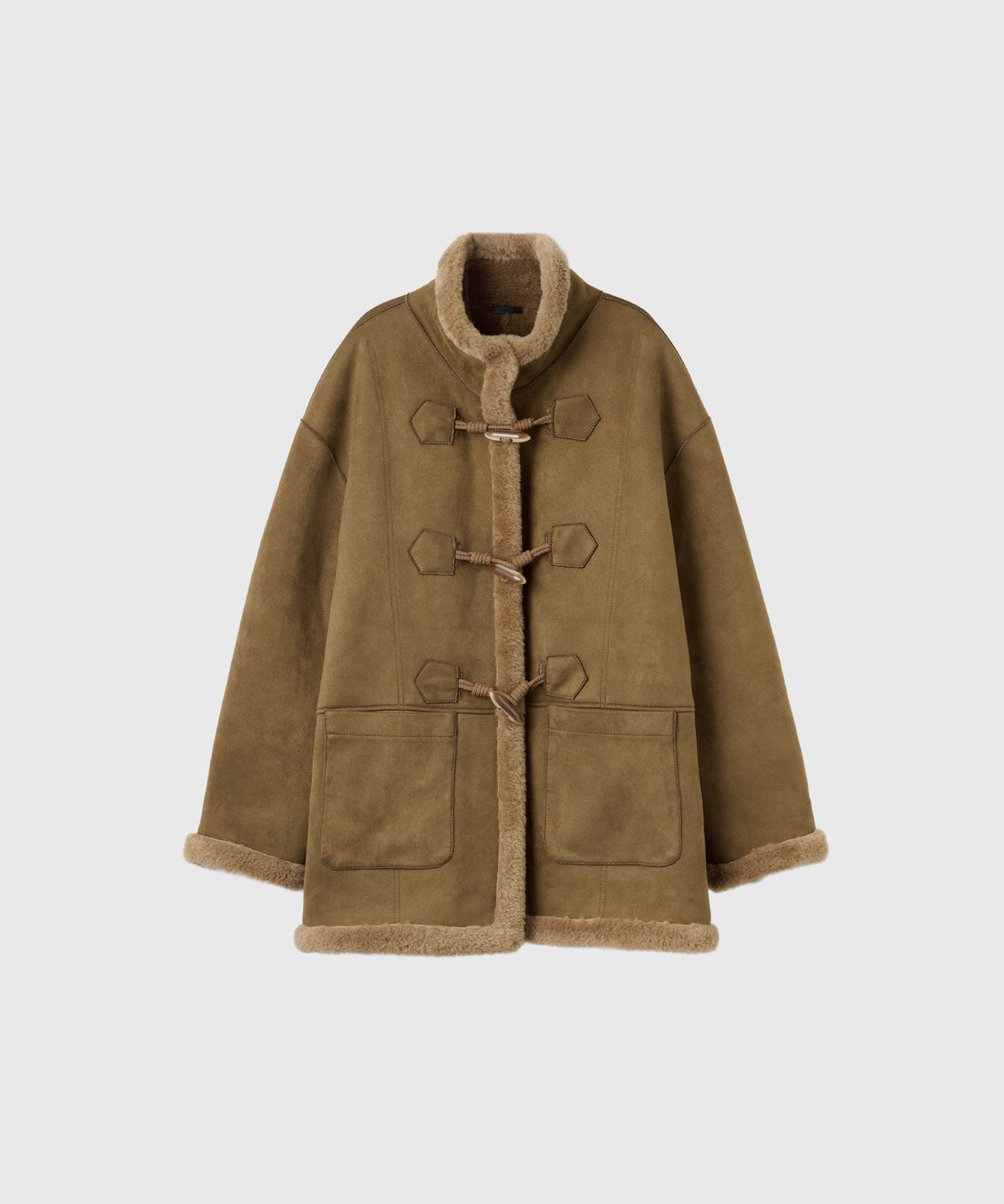 제너럴아이디어(GENERALIDEA) 리버시블 무스탕 더플 코트 [KHAKI BROWN] / GF8LCT522
